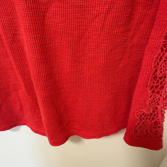 Vintage Y2K Henley Longsleeve Bella Swan Crochet Sleeve Button Up - Picture 5 of 10